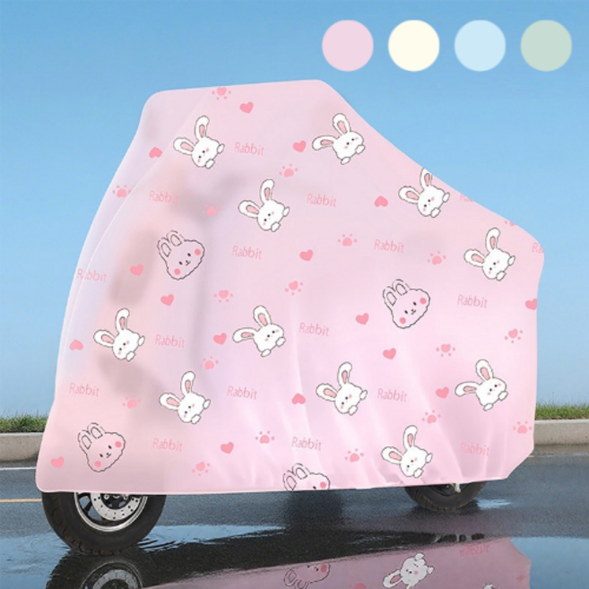 어도어 버니가드 자전거 레인커버 방수 덮개, 1개, 1. 딸기버니 핑크