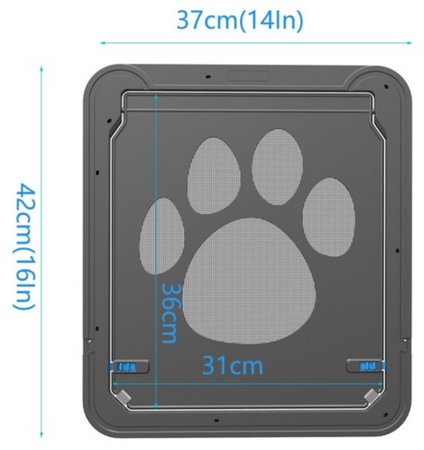 방묘문 펫도어 애완 동물 문 고양이 스크린 잠글 수 있는 강아지 안전 마그네틱 플랩 창문 게이트 외관 개, 1개