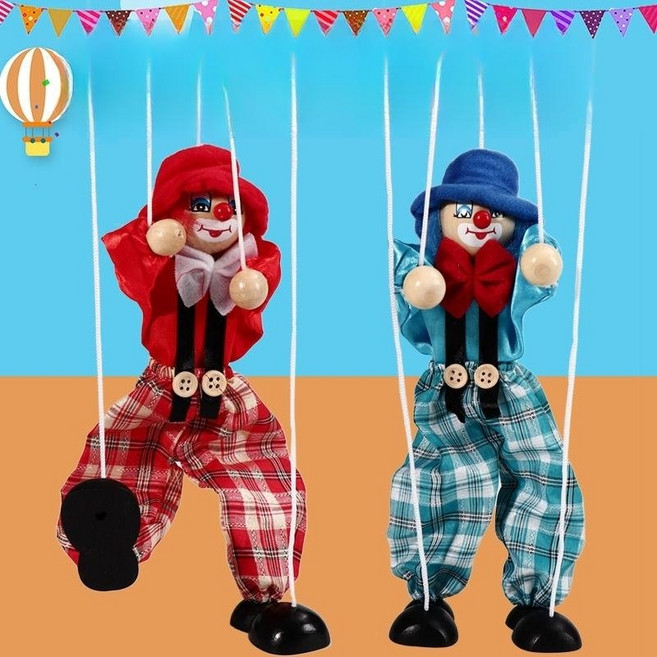 인형극 폴란드 전통인형 목각인형 마리오네트 당기는 줄 나무 인형 피노키오, 초록