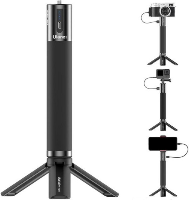 울란지 배터리 핸들 그립 BG-3 10000m아 휴대용 충전기 삼각대 모노포드 - 12세 이상 권장 DSLR 액션 카메라 스마트폰 브이로그 타임랩스 촬영 라이브 스트리밍 영화