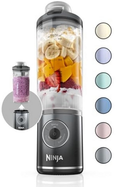 닌자 블래스트 맥스 휴대용 블렌더+트위스트&고, 쿨 그레이