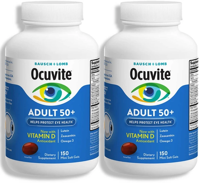 오큐바이트 Bausch Lomb Ocuvite 50세 이상 비타민 미네랄 90정 루테인, 150정, 2개 - 쿠팡