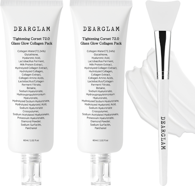 디어글램 탄력 코르셋 72.0 유리알 광채 콜라겐팩 60ml, 2개, 1개입