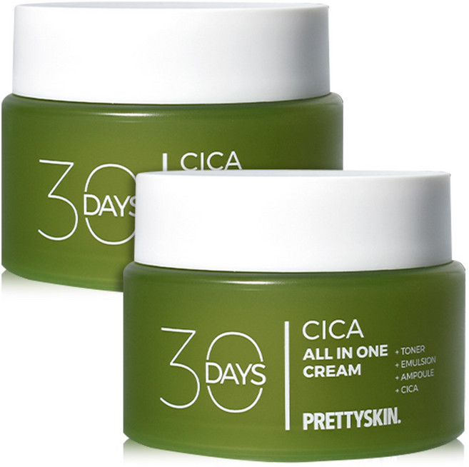 프리티스킨 30 Days 올인원 시카 진정 수분크림, 2개, 100ml