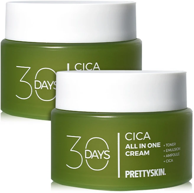 프리티스킨 30 Days 올인원 시카 진정 수분크림, 2개, 100ml - 쿠팡