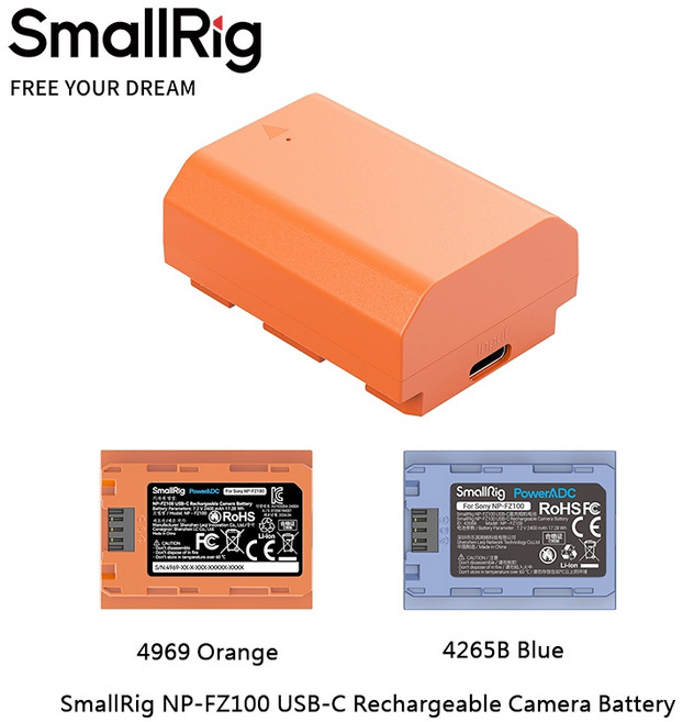 SmallRig 4969 4265B FZ100 USB-C 相機配件 輕巧便攜 多功能擴展, 1個, 4265B 藍