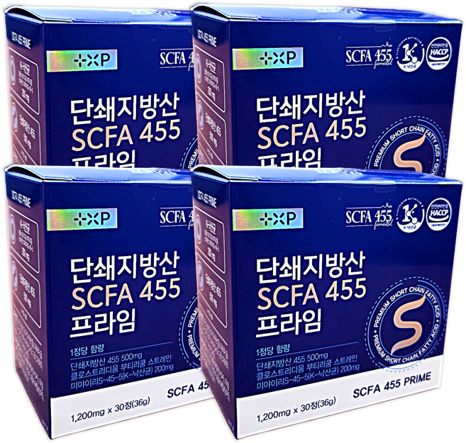 낙산 프라임 SCFA 455 단쇄지방산 낙산균 장용 코팅 정 알약, 4개, 30회분