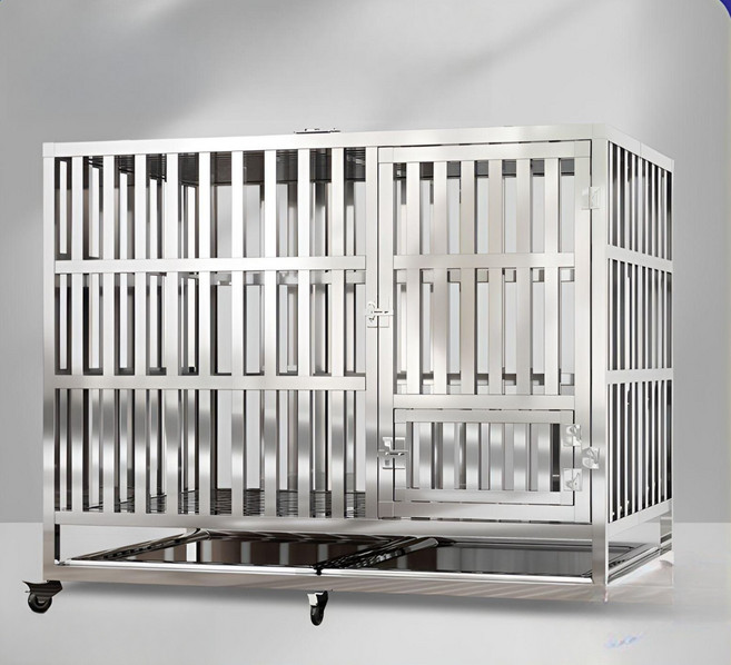 대형견 스텐 철장 중형견 이동식 대형펜스 견사 개장, 1개, 108x72x92 급식문 발판 중형견