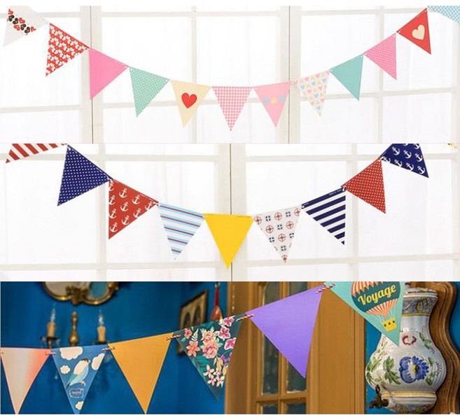 패턴 삼각 가랜드 생일 가랜드, [삼각가랜드]스위트