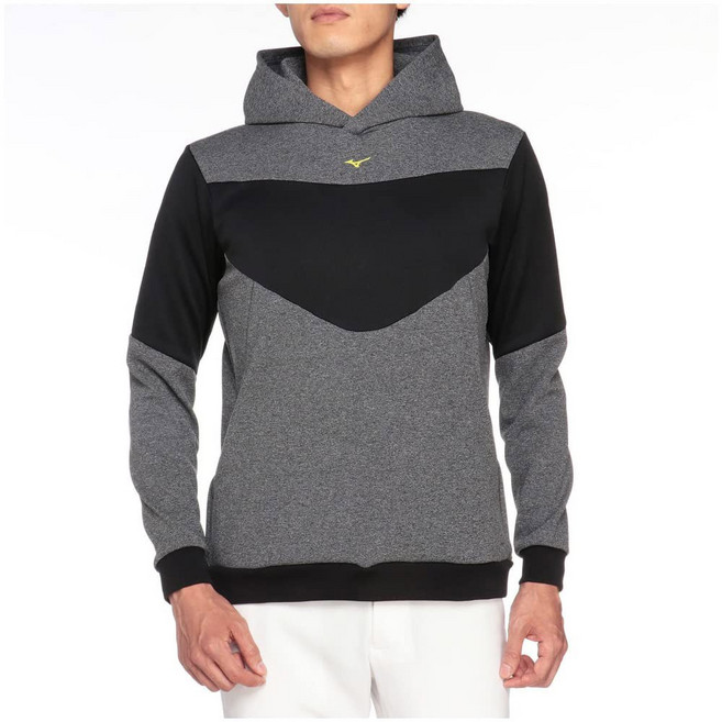 미즈노 E2MCA021 남성용 보온 후드티 리커버리웨어 아우터웨어, black and charcoal, XL, 1개