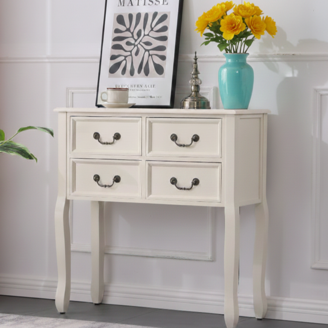 모노그레인 콘솔 원목테이블 수납 서랍장 장식 현관입구, A.아이보리 소형