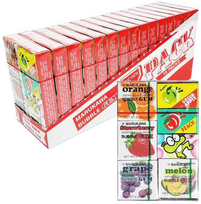 마루가와 세븐팩 버블껌, 15개, 36.6g