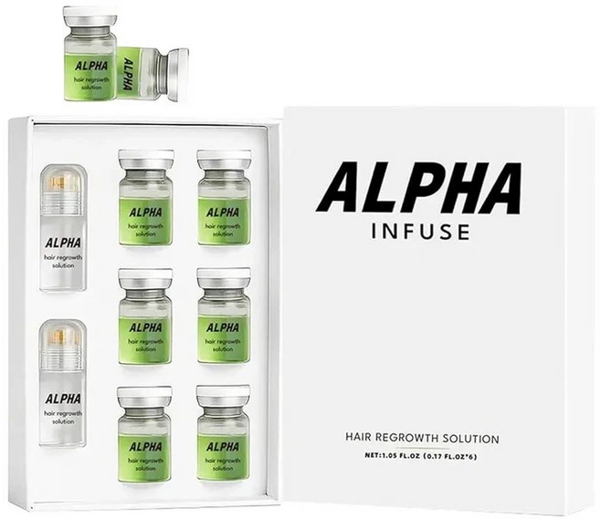 Alpha Infuse 모발 재성장 시스템 고급 성장 트리트먼트 인삼 이클립타 프로스트라타 페퍼민트 오일 및 생강 뿌리 모근 강화 남성 여성용 (1박스), 박스 1개, 1, 5ml - 쿠팡