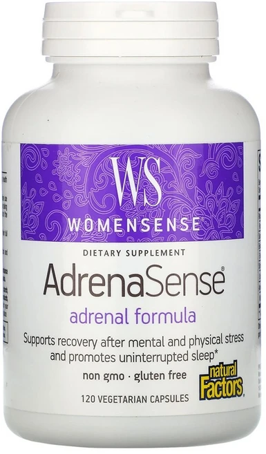 네추럴 펙터스 Natural Factors 위먼센스 아드리나센스 아드레날 포뮬라 120 채식주의 캡슐, 1개 - 쿠팡