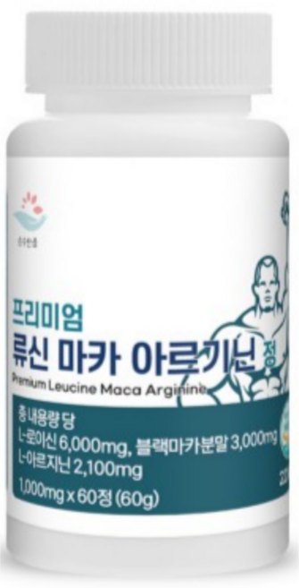 HACCP 식약처인증 프리미엄 류신 블랙마카 L아르기닌 야관문 정 남성근육1000mg 소비기한, 1개, 60정