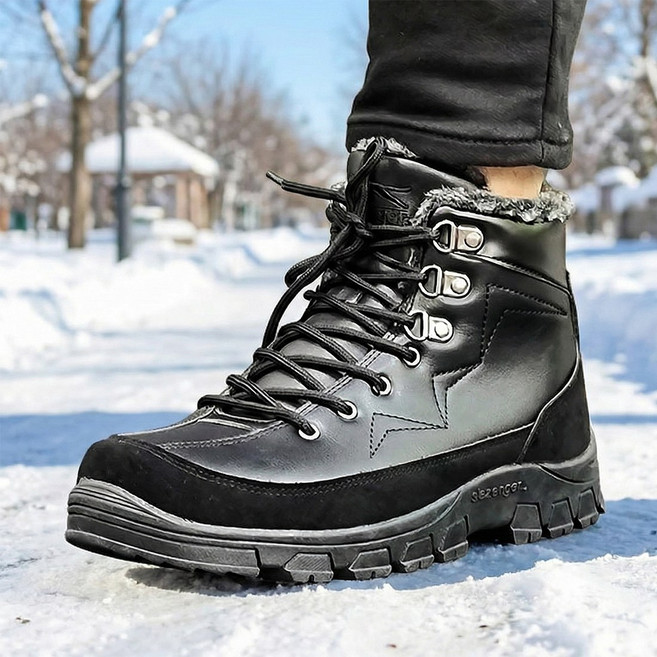 슬레진저 남자 방한화 털 방한 지퍼 앵클 부츠 겨울 퍼 안감 워커 등산화 겨울신발 방수 겨울부츠 겨울워커 털부츠 털워커