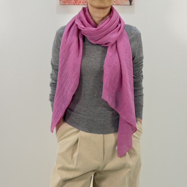 이든테라스(고급 선물 케이스 증정) 코튼 면 솔리드 간절기 롱 스카프