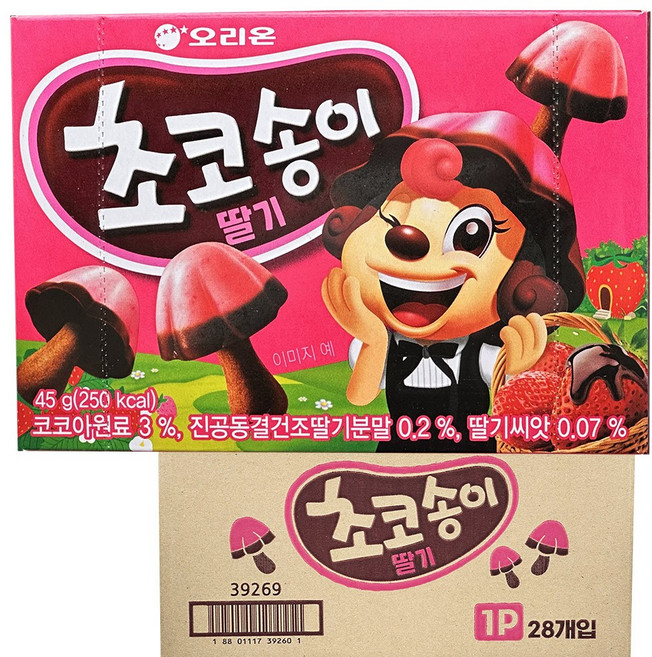 오리온 해피베리 초코송이, 45g, 28개