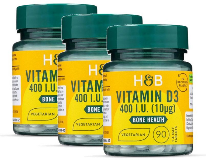 홀랜드앤바렛 비타민 D3 400IU 본 헬스 타블렛 Holland & Barrett Vitamin D, 3개, 90정