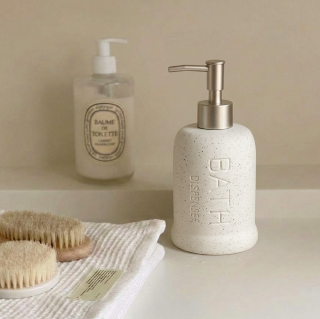 엘리무아 배스 스톤 욕실디스펜서 주방디스펜서, 1개, 아이보리
