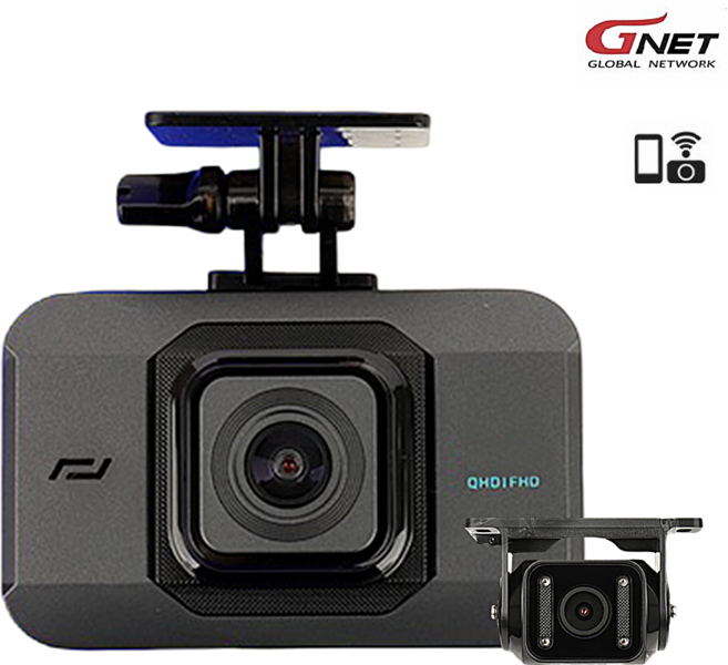 지넷 화물차블랙박스 2채널 QHD+FHD 1톤 포터2 봉고3 탑차 트럭 스마트폰연동 32G, 9미터 케이블, 32GB