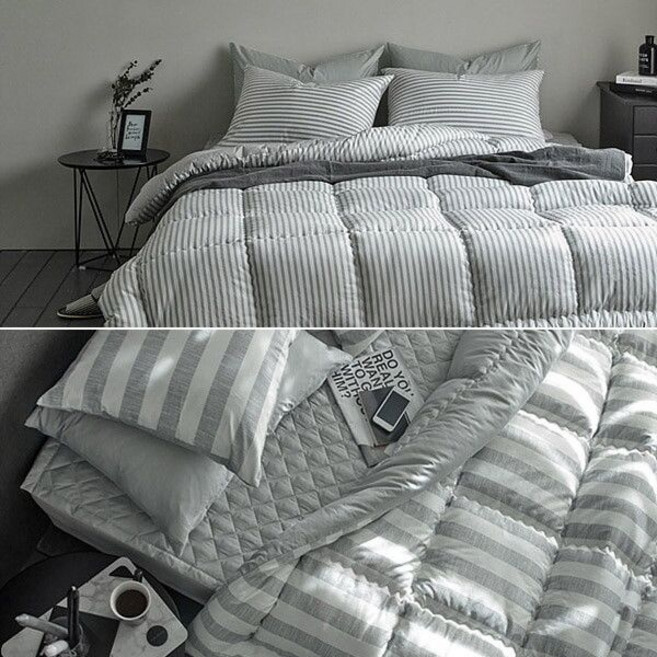 [쉬즈홈] 국내산 순면 차렵이불 패드베개세트(S) (34종택1), 루시_핑크