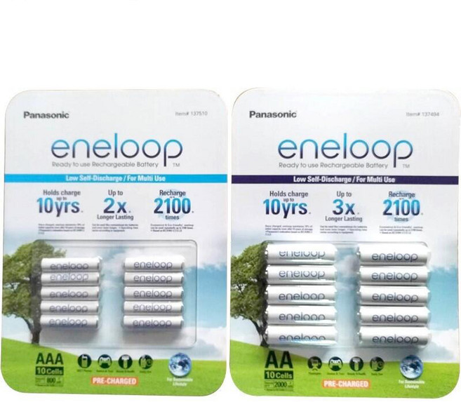 Panasonic eneloop 低自放充電電池, 1個, 10顆3號電池 AAA (小顆), 1個裝