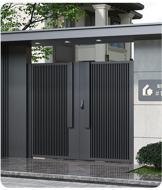 안뜰 문 철문 알루미늄 합금 시골 자체 건축 주택 전원주택 대문 현관문 철대문 전원주택대문, 스타일 2