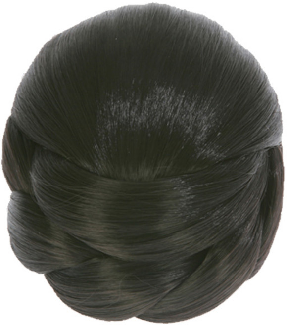 UP-SD06 방울 여성 한복 올림머리 소담머리 부분 가발 가채 똥머리, 자연갈색, 1개