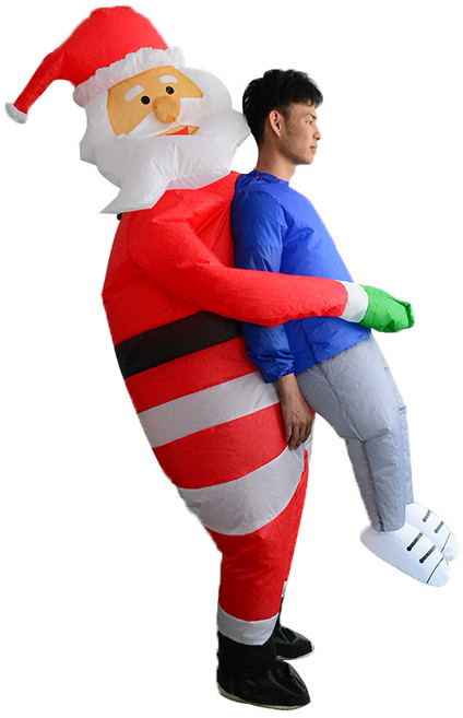 크리스마스 코스튬의상 트리 산타 루돌프 에어슈트 인형탈 풍선, 1개, 6.허그산타 키(150-190cm)