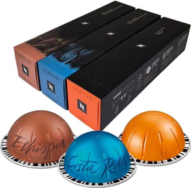 네스프레소 버츄오 마일드 롱 에스프레소 셋트 [에티오피아 코스타리카 이니지오], 1세트, 3개입, 95g
