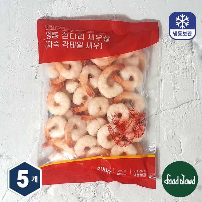 냉동 자숙 칵테일새우 200g (71/90), 5개