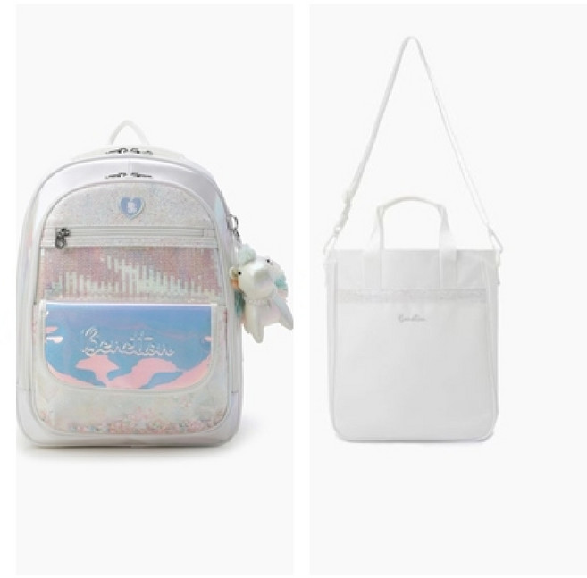 [AK수원점] [베네통 키즈] QCBG02611QCBG12611(IV)블링 플랩 책가방 세트