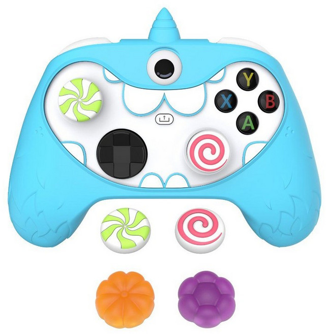 엑스박스 Xbox Series X/S 컨트롤러 실리콘 보호 케이스 도꺠비 커버 로커캡 세트, X3 스키 블루 컨트롤러