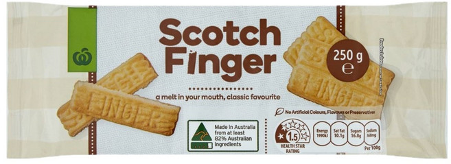 호주 울워스 스코치 핑거 비스켓 250g Woolworths Scotch Fingers, 0, 1개