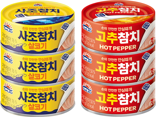 사조 살코기 참치 85g + 고추 참치 85g 참치 세트, 3세트