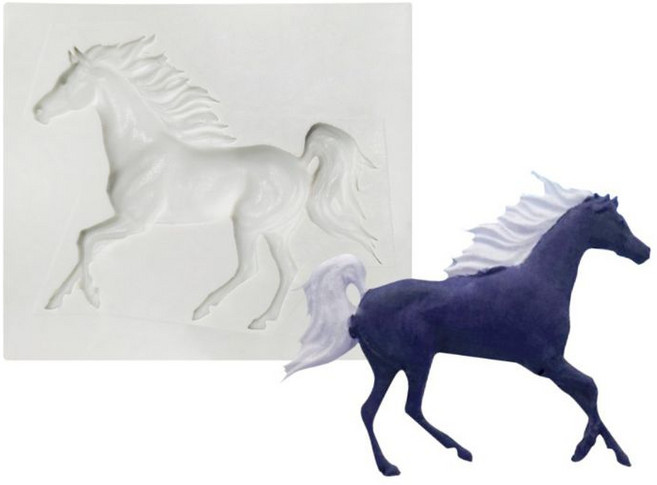 초콜릿 캔디 슈가 크래프트 강력 러닝 말 페이스트 몰드 케이크 장식 도구 실리콘 비누 몰드 베이킹 선물, Multi, 1개