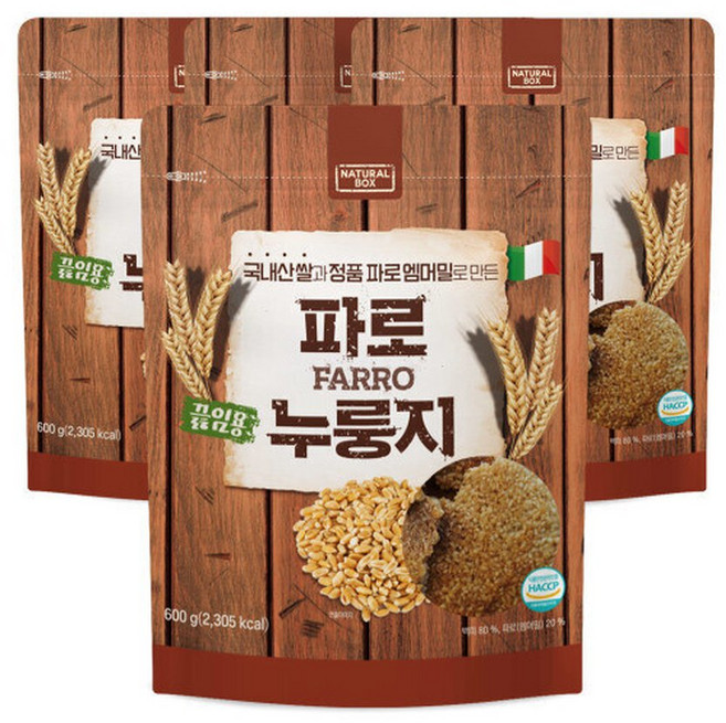내추럴박스 파로 끓임용 누룽지 600g x 4개 건강간식 국내산 백미