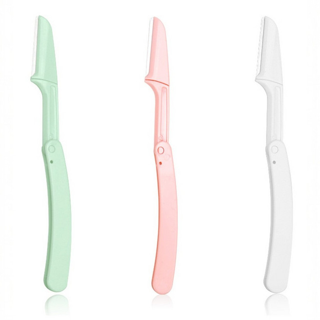 휴대용 접이식 눈썹칼 눈썹 정리칼 손질 정리도구 미니 눈썹정리도구 접이식눈썹칼, 눈썹칼(핑크), 1개