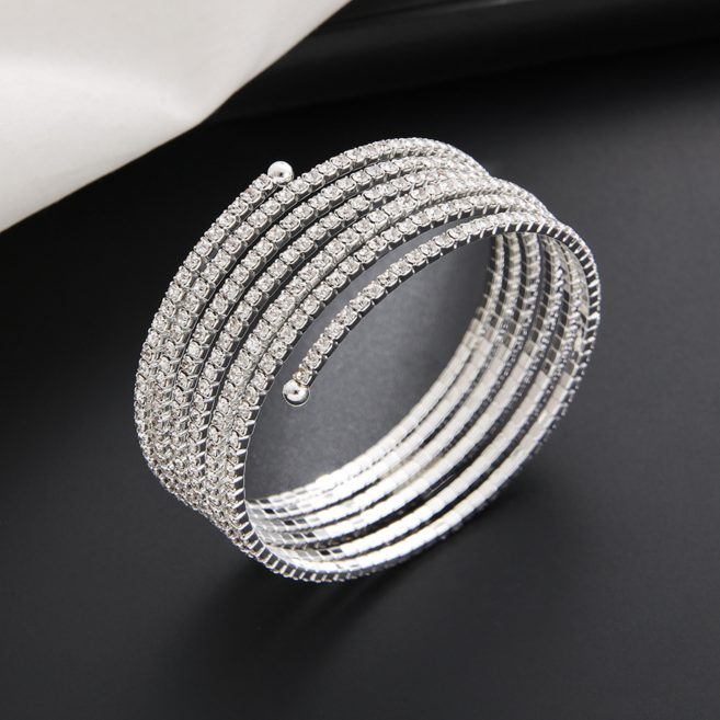 뱅글 팔찌 큐빅 레이어드 스프링 벤더블 by 리마린