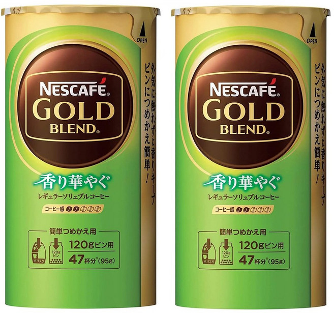 일본 네스카페 골드블렌드 카오리하나야구 인스턴트커피 95g x 2상자, 기본, 1개입