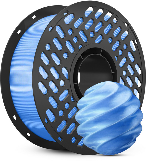 CaiLab PETG 3D 프린터 필라멘트 1.75mm 1kg 고인성 친환경 소재 | 뱀부랩 3D 프린터(P1S P2S A1등) 호환, 반투명 블루, PETG 1KG