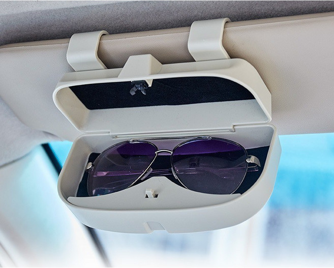 스카이미너리즈 클립형 챠량용 선글라스 보관함, 1개, 베이지