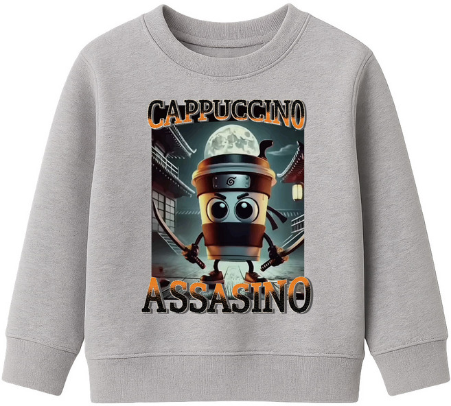 꼬므떼 아동 주니어 이탈리안 브레인롯 카푸치노 아사시노 맨투맨 티셔츠 국내생산 형제룩 등원룩