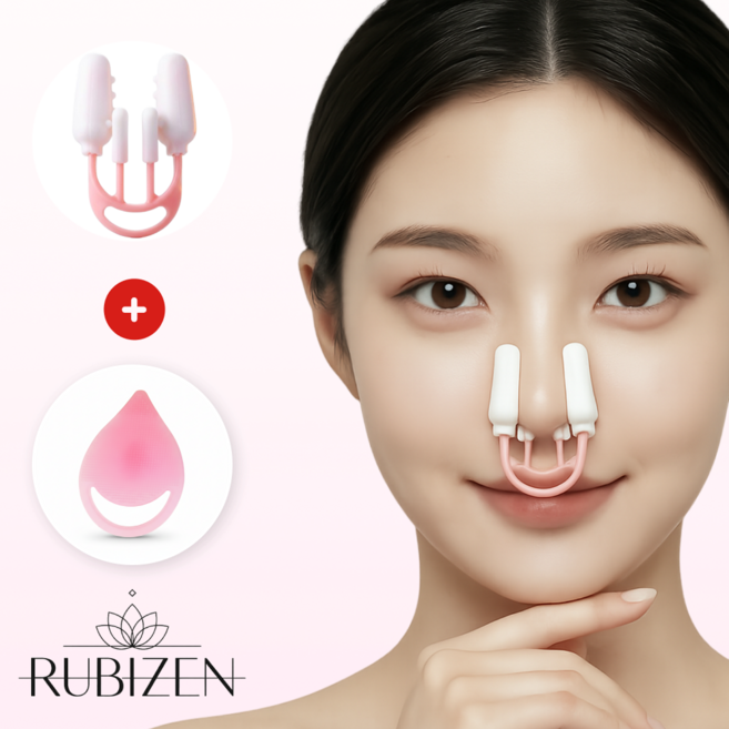 루비젠 4세대 핏슬림 코 교정기 코집게 실리콘 콧대라인, 1개, 로즈핑크