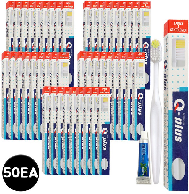 일회용 캐피탈 칫솔 페리오 치약 각포장, 50개