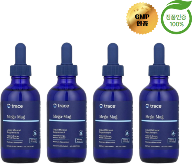 트레이스 4개X 메가 액상 마그네슘 400mg 118ml, 4개