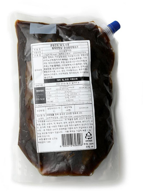 아워홈 간장풍강정소스 2kg, 1개