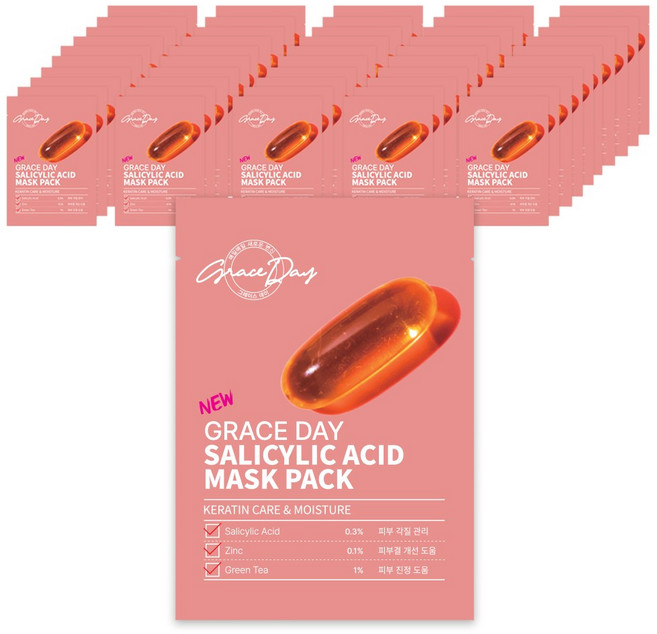 그레이스데이 살리실릭애씨드 마스크팩 27g, 1개입, 50개