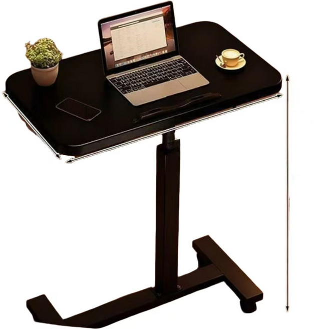 침실 사이드 테이블 높이 조절 다용도 테이블 거실 쇼파 이동 테이블 SYW, 블랙